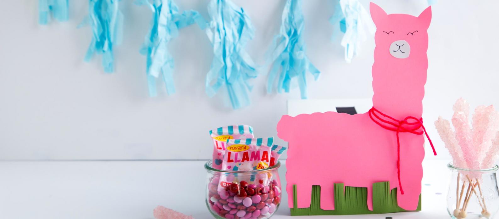 DIY Llama Valentines Card Box