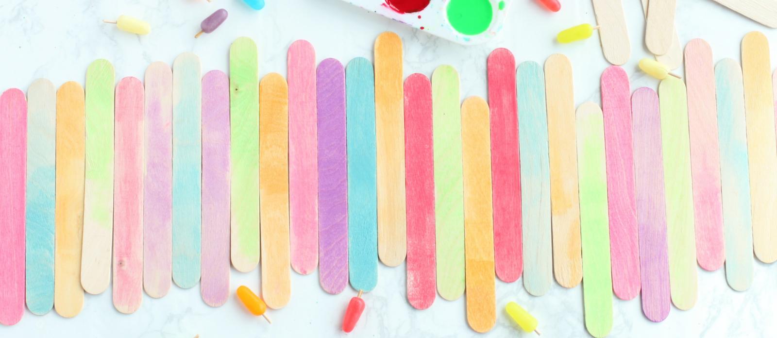 DIY Splatter Paint Popsicle Stick Runner
