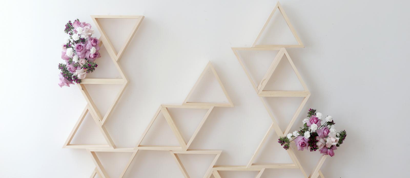 DIY Triangle Wedding Ceremony Backdrop