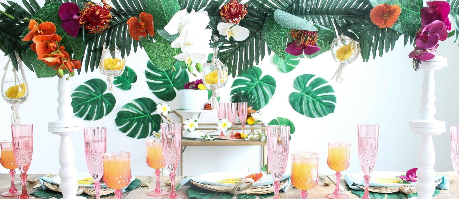 Tropical Floral Tabletop Stand