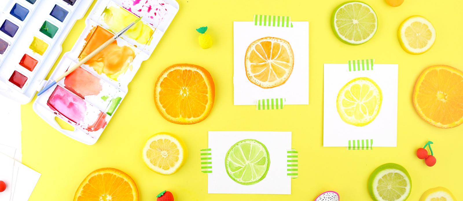 How to Paint Watercolor Fruit Slices